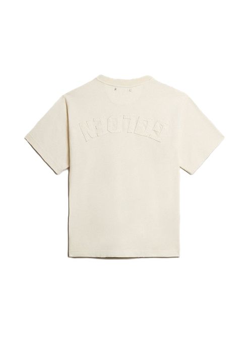 T-shirt di colore bianco vissuto con logo reverse sul retro - Jersey Capsule Golden Goose | GUP01873.P001576.11560HERITAGE WHITE